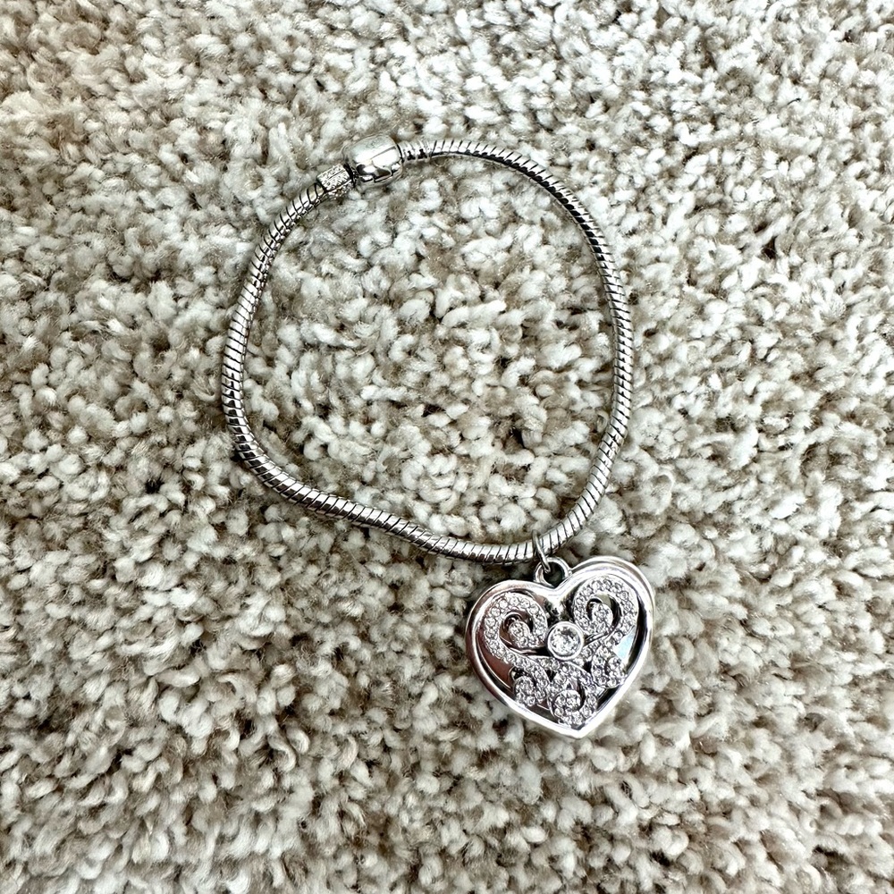 Sandals Silver Heart Bracelet